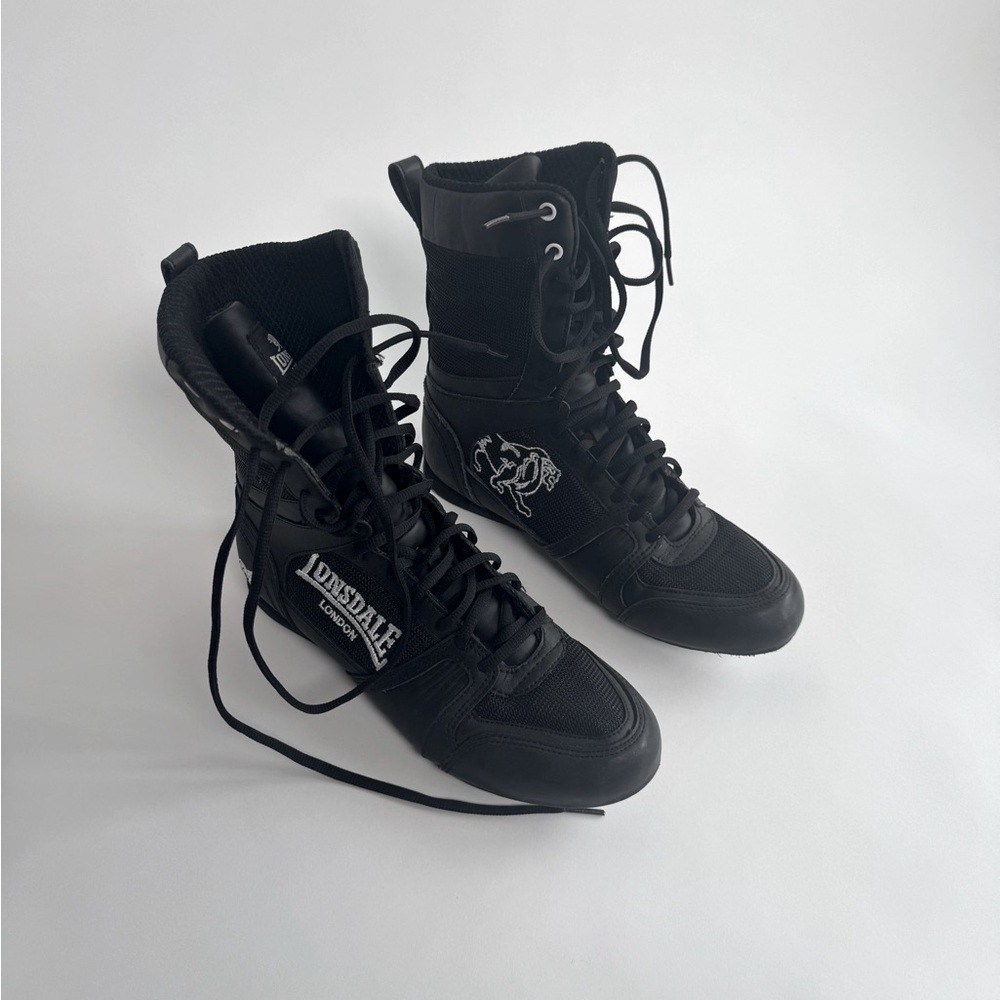 Lonsdale Black High-Top Boxing Shoe